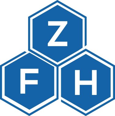 Beyaz arka planda ZFH harf logosu tasarımı. ZFH yaratıcı harflerin baş harfleri logo kavramı. ZFH harf tasarımı.