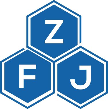 Beyaz arka planda ZFJ harf logosu tasarımı. ZFJ yaratıcı harflerin baş harfleri logo kavramı. ZFJ harf tasarımı.