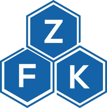 Beyaz arkaplanda ZFK harf logosu tasarımı. ZFK yaratıcı harflerin baş harfleri logo kavramı. ZFK harf tasarımı.