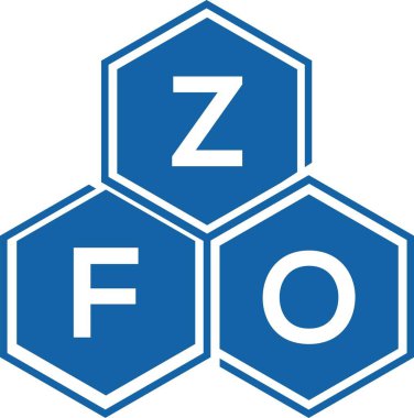 Beyaz arka planda ZFO harfi logosu tasarımı. ZFO yaratıcı harflerin baş harfleri logo kavramı. ZFO harfi tasarımı.