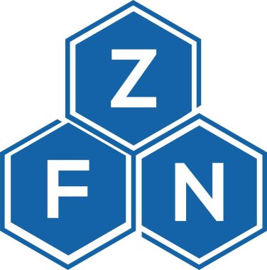 Beyaz arka planda ZFN harf logosu tasarımı. ZFN yaratıcı harflerin baş harfleri logo kavramı. ZFN harf tasarımı.