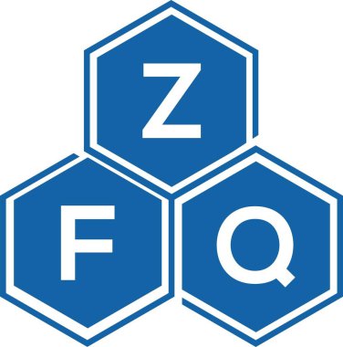 Beyaz arka planda ZFQ harf logosu tasarımı. ZFQ yaratıcı harflerin baş harfleri logo kavramı. ZFQ harf tasarımı.