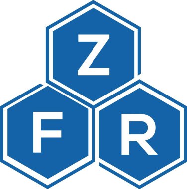 Beyaz arka planda ZFR harf logosu tasarımı. ZFR yaratıcı harflerin baş harfleri logo kavramı. ZFR harf tasarımı.