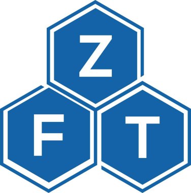 Beyaz arkaplanda ZFT harf logosu tasarımı. ZFT yaratıcı harflerin baş harfleri logo kavramı. ZFT harf tasarımı.