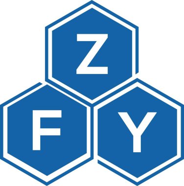 Beyaz arkaplanda ZFY harf logosu tasarımı. ZFY yaratıcı harflerin baş harfleri logo kavramı. ZFY harf tasarımı.