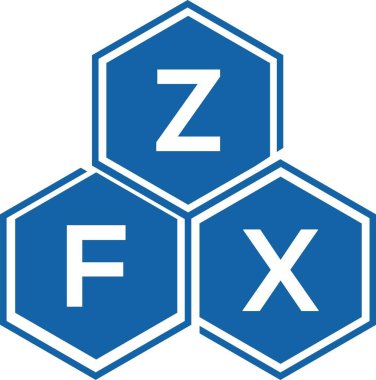 Beyaz arkaplanda ZFX harfli logo tasarımı. ZFX yaratıcı harflerin baş harfleri logo kavramı. ZFX harf tasarımı.
