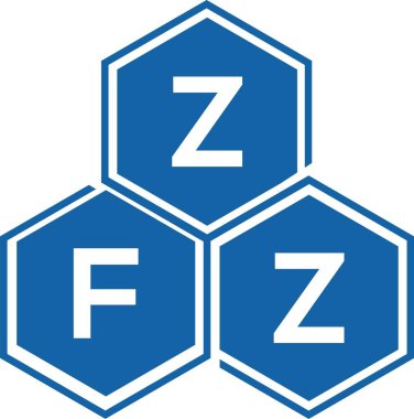 Beyaz arkaplanda ZFZ harf logosu tasarımı. ZFZ yaratıcı harflerin baş harfleri logo kavramı. ZFZ harf tasarımı.