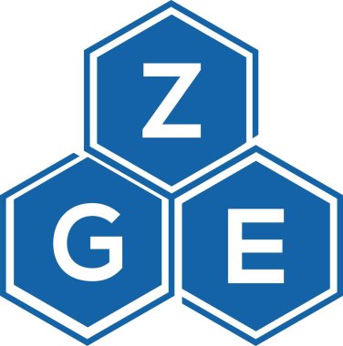 Beyaz arka planda ZGE harfi logo tasarımı. ZGE yaratıcı harflerin baş harfleri logo kavramı. ZGE harf tasarımı.