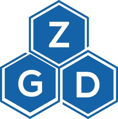 Beyaz arkaplanda ZGD harf logosu tasarımı. ZGD yaratıcı harflerin baş harfleri logo kavramı. ZGD harf tasarımı.