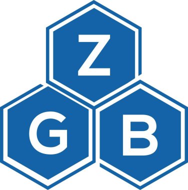 Beyaz arka planda ZGB harf logosu tasarımı. ZGB yaratıcı harflerin baş harfleri logo kavramı. ZGB harf tasarımı.