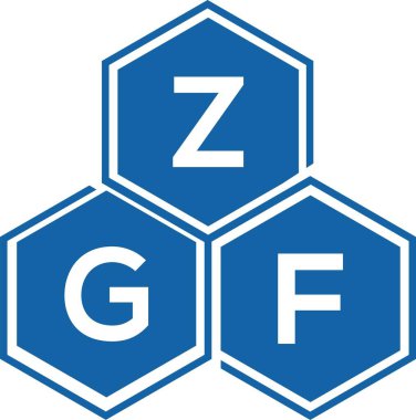Beyaz arkaplanda ZGF harf logosu tasarımı. ZGF yaratıcı harf logosu konsepti. ZGF harf tasarımı.
