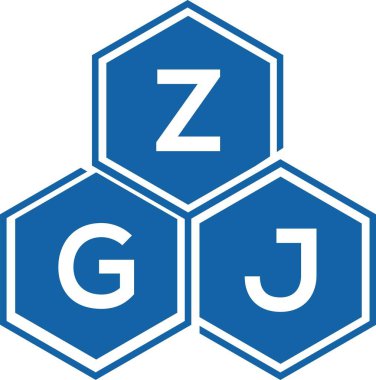 Beyaz arka planda ZGJ harf logosu tasarımı. ZGJ yaratıcı harflerin baş harfleri logo kavramı. ZGJ harf tasarımı.
