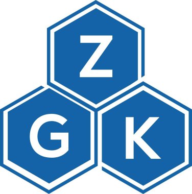 Beyaz arkaplanda ZGK harf logosu tasarımı. ZGK yaratıcı harflerin baş harfleri logo kavramı. ZGK harf tasarımı.