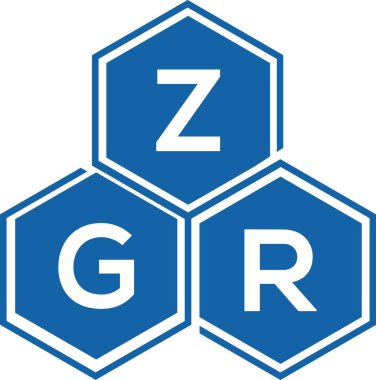 Beyaz arka planda ZGR harf logosu tasarımı. ZGR yaratıcı harflerin baş harfleri logo kavramı. ZGR harf tasarımı.