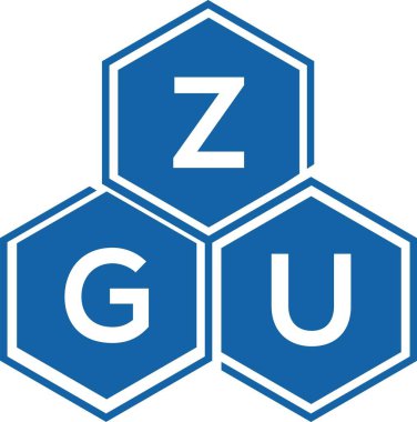 Beyaz arka planda ZGU harf logosu tasarımı. ZGU yaratıcı harf logosu konsepti. ZGU harf tasarımı.