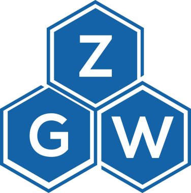 Beyaz arkaplanda ZGW harf logosu tasarımı. ZGW yaratıcı harflerin baş harfleri logo kavramı. ZGW harf tasarımı.