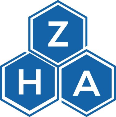 Beyaz arka planda ZHA harf logosu tasarımı. Zha yaratıcı harflerin baş harfleri logo konsepti. ZHA harf tasarımı.