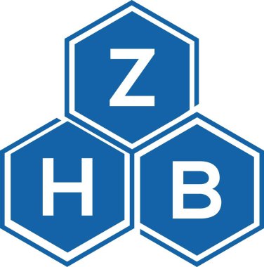 Beyaz arkaplanda ZHB harf logosu tasarımı. ZHB yaratıcı harflerin baş harfleri logo kavramı. ZHB harf tasarımı.