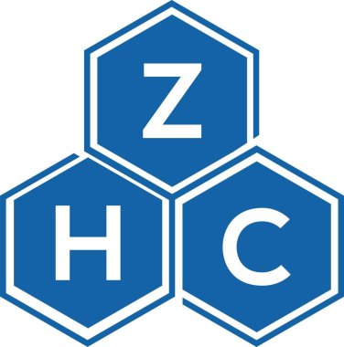 Beyaz arkaplanda ZHC harf logosu tasarımı. ZHC yaratıcı harflerin baş harfleri logo kavramı. ZHC harf tasarımı.