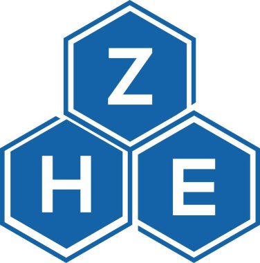 Beyaz arka planda ZHE harf logosu tasarımı. Yaratıcı harflerin baş harfleri logo konsepti. ZHE harf tasarımı.