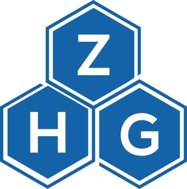 Beyaz arkaplanda ZHG harf logosu tasarımı. ZHG yaratıcı harf logosu konsepti. ZHG harf tasarımı.