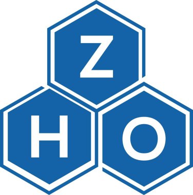 Beyaz arka planda ZHO harf logosu tasarımı. ZHO yaratıcı harflerin baş harfleri logo kavramı. ZHO harf tasarımı.