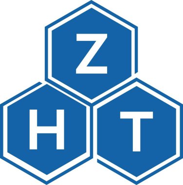 Beyaz arkaplanda ZHT harf logosu tasarımı. ZHT yaratıcı harf logosu konsepti. ZHT harf tasarımı.