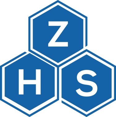 Beyaz arkaplanda ZHS harf logosu tasarımı. ZHS yaratıcı harf logosu konsepti. ZHS harf tasarımı.