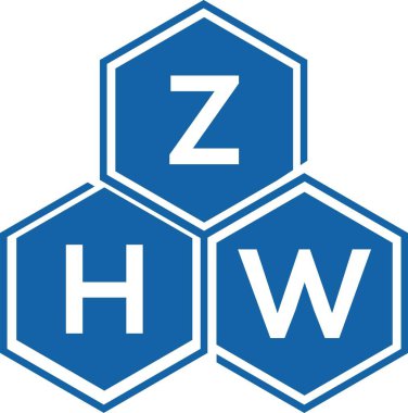 Beyaz arkaplanda ZHW harf logosu tasarımı. ZHW yaratıcı harflerin baş harfleri logo kavramı. ZHW harf tasarımı.