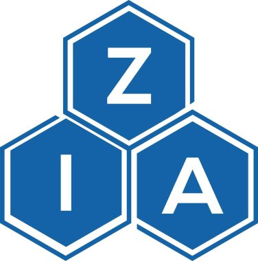 Beyaz arka planda ZIA harf logosu tasarımı. ZIA yaratıcı harflerin baş harfleri logo kavramı. ZIA harf tasarımı.