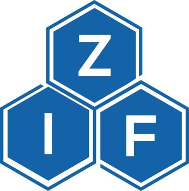Beyaz arkaplanda ZIF harf logosu tasarımı. ZIF yaratıcı harflerin baş harfleri logo konsepti. ZIF harf tasarımı.