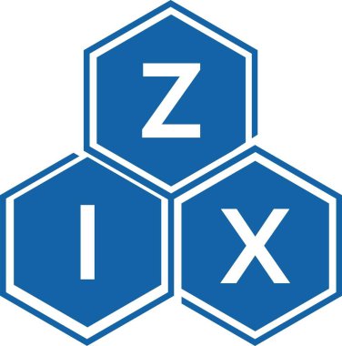 Beyaz arkaplanda ZIX harfli logo tasarımı. ZIX yaratıcı harflerin baş harfleri logo kavramı. ZIX harf tasarımı.