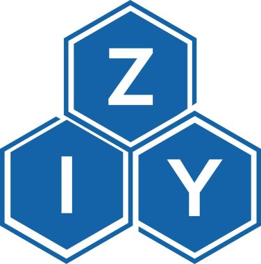 Beyaz arkaplanda ZIY harf logosu tasarımı. ZIY yaratıcı harflerin baş harfleri logo kavramı. ZIY harf tasarımı.