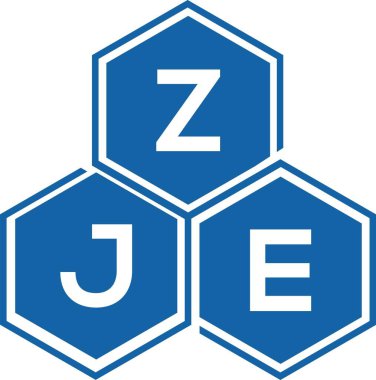 Beyaz arka planda ZJE harf logosu tasarımı. ZJE yaratıcı harflerin baş harfleri logo kavramı. ZJE harf tasarımı.