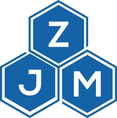 Beyaz arka planda ZJM harf logosu tasarımı. ZJM yaratıcı harflerin baş harfleri logo kavramı. ZJM harf tasarımı.