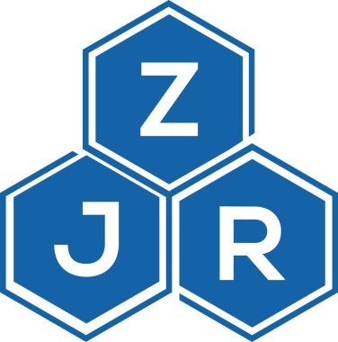 Beyaz arka planda ZJR harf logosu tasarımı. ZJR yaratıcı harflerin baş harfleri logo kavramı. ZJR harf tasarımı.