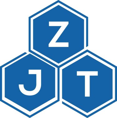 Beyaz arkaplanda ZJT harf logosu tasarımı. ZJT yaratıcı harflerin baş harfleri logo kavramı. ZJT harf tasarımı.
