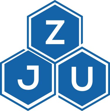 Beyaz arka planda ZJU harf logosu tasarımı. ZJU yaratıcı harf logosu konsepti. ZJU harf tasarımı.
