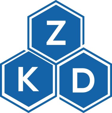 Beyaz arkaplanda ZKD harf logosu tasarımı. ZKD yaratıcı harflerin baş harfleri logo kavramı. ZKD harf tasarımı.