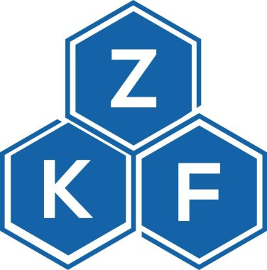 Beyaz arkaplanda ZKF harf logosu tasarımı. ZKF yaratıcı harflerin baş harfleri logo kavramı. ZKF harf tasarımı.
