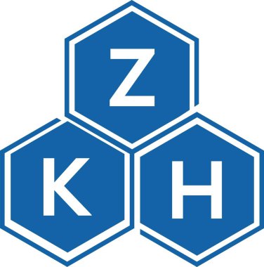 Beyaz arkaplanda ZKH harf logosu tasarımı. ZKH yaratıcı harflerin baş harfleri logo kavramı. ZKH harf tasarımı.