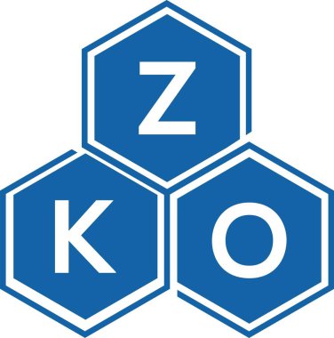 Beyaz arka planda ZKo harfi logo tasarımı. ZKo yaratıcı harflerin baş harfleri logo kavramı. ZKo harf tasarımı.