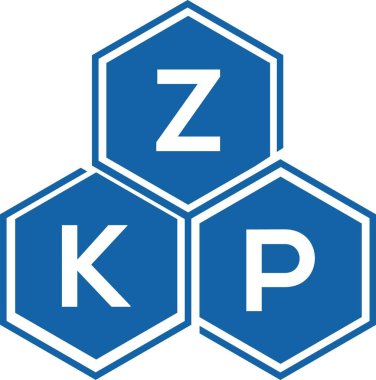 Beyaz arkaplanda ZKP harf logosu tasarımı. ZKP yaratıcı harflerin baş harfleri logo kavramı. ZKP harf tasarımı.