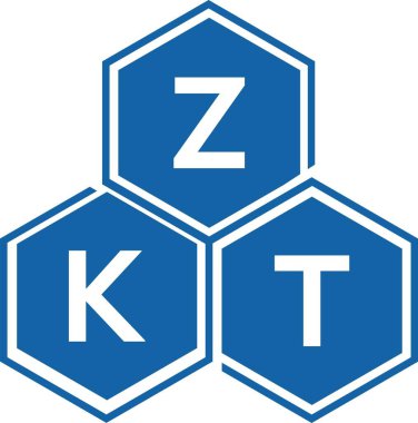 Beyaz arkaplanda ZKT harf logosu tasarımı. ZKT yaratıcı harflerin baş harfleri logo kavramı. ZKT harf tasarımı.