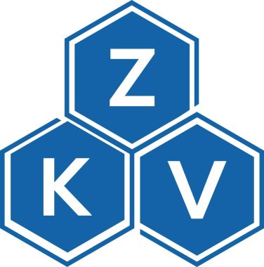 Beyaz arkaplanda ZKV harf logosu tasarımı. ZKV yaratıcı harflerin baş harfleri logo kavramı. ZKV harf tasarımı.