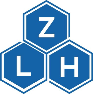 Beyaz arka planda ZLH harf logosu tasarımı. ZLH yaratıcı harflerin baş harfleri logo kavramı. ZLH harf tasarımı.