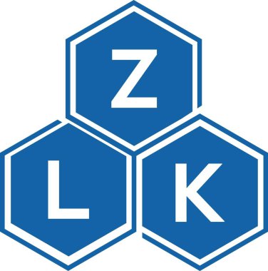 Beyaz arkaplanda ZLK harf logosu tasarımı. ZLK yaratıcı harflerin baş harfleri logo kavramı. ZLK harf tasarımı.