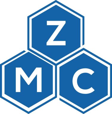 Beyaz arkaplanda ZMC harf logosu tasarımı. ZMC yaratıcı harflerin baş harfleri logo kavramı. ZMC harf tasarımı.