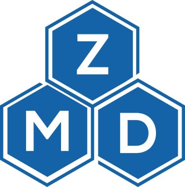 Beyaz arkaplanda ZMD harf logosu tasarımı. ZMD yaratıcı harflerin baş harfleri logo kavramı. ZMD harf tasarımı.