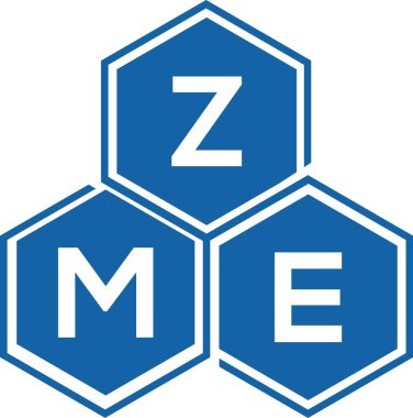 Beyaz arka planda ZME harfi logo tasarımı. ZME yaratıcı harflerin baş harfleri logo kavramı. ZME harf tasarımı.